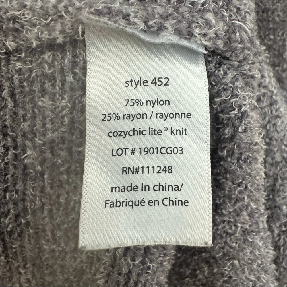 BAREFOOT DREAMS Cozychic Lite Knit Circle Cardigan Gray Open Front Size Medium - Picture 8 of 14